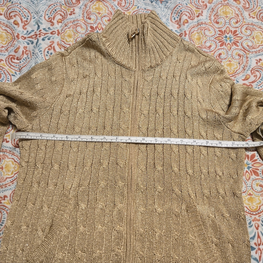 Ralph Lauren Women's Gold Zip-Up Sweater - Picture 5 of 5